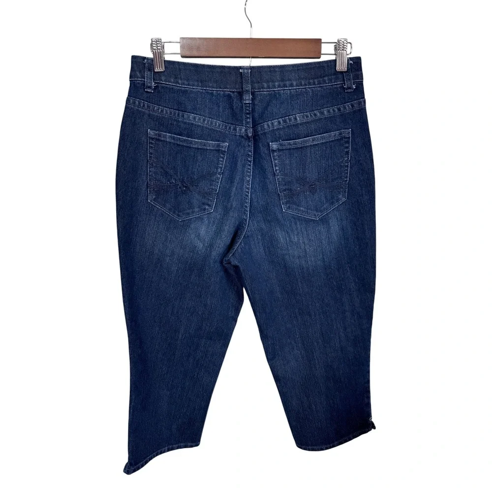 Christopher & Banks 6 Blue Capri Jeans Women's High Rise Stretch Denim